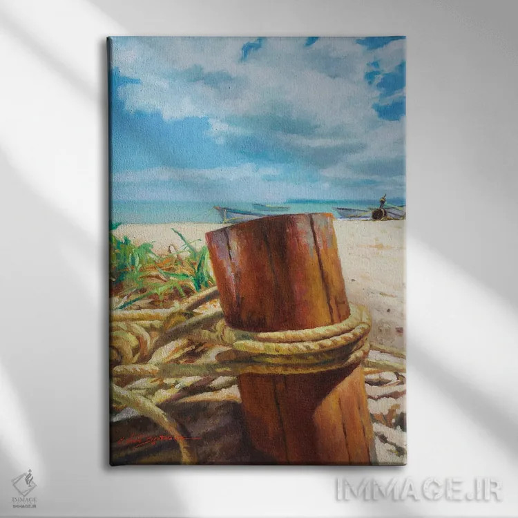 تابلو 2018,لنگر انداخته، ۲۰۱۸ اثر کالین بوتمن - نمای روبهرو روی دیوار