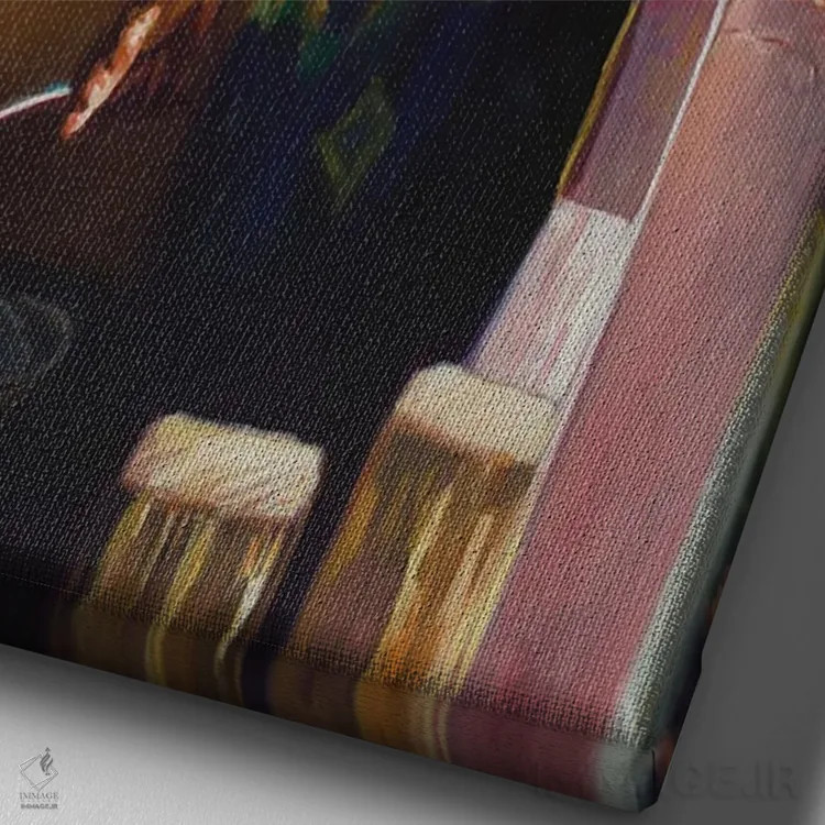 تابلو 2018,آبولا، ۲۰۱۸ (مادربزرگ اسپانیایی) اثر کالین بوتمن - نمای نزدیک بافت بوم