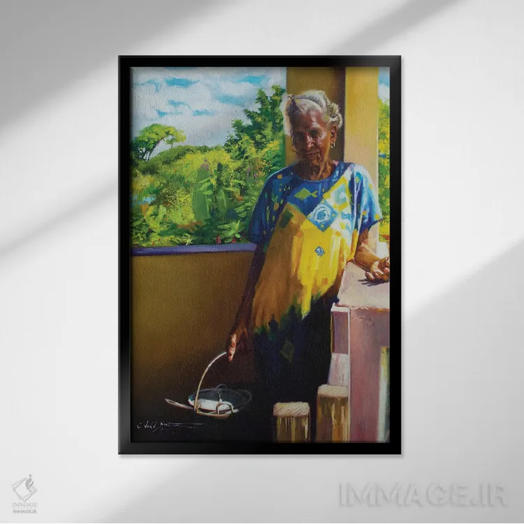 تابلو 2018,آبولا، ۲۰۱۸ (مادربزرگ اسپانیایی) اثر کالین بوتمن - نمای قابدار مشکی