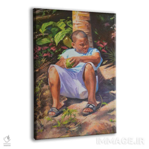 تابلو پسر، ساپوتا، نارگیل، ۲۰۱۹ اثر کالین بوتمن - نمای پرسپکتیو محصول