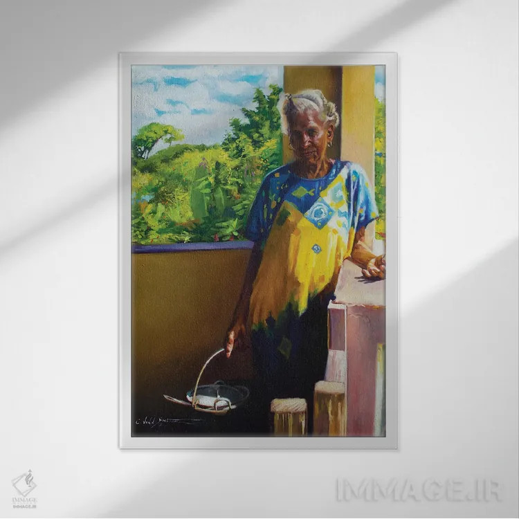 تابلو 2018,آبولا، ۲۰۱۸ (مادربزرگ اسپانیایی) اثر کالین بوتمن - نمای قابدار سفید