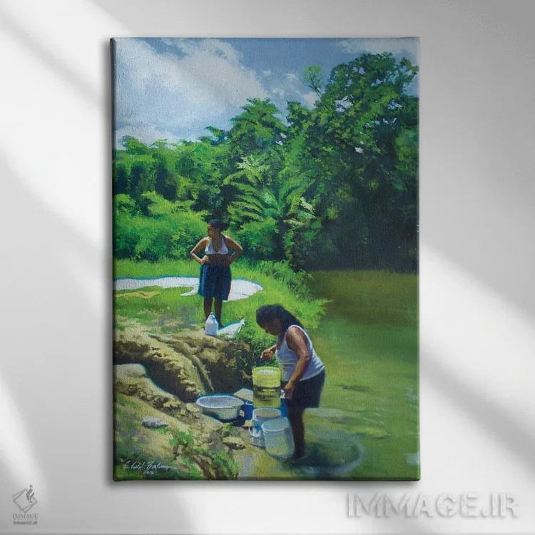 تابلو روز آبی، ۲۰۱۶ اثر کالین بوتمن - نمای روبهرو روی دیوار