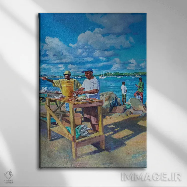 تابلو از پسران تا مردان، ۲۰۱۹ اثر کالین بوتمن - نمای روبهرو روی دیوار