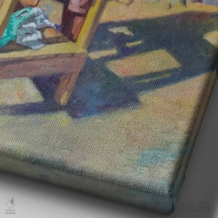 تابلو از پسران تا مردان، ۲۰۱۹ اثر کالین بوتمن - نمای نزدیک بافت بوم