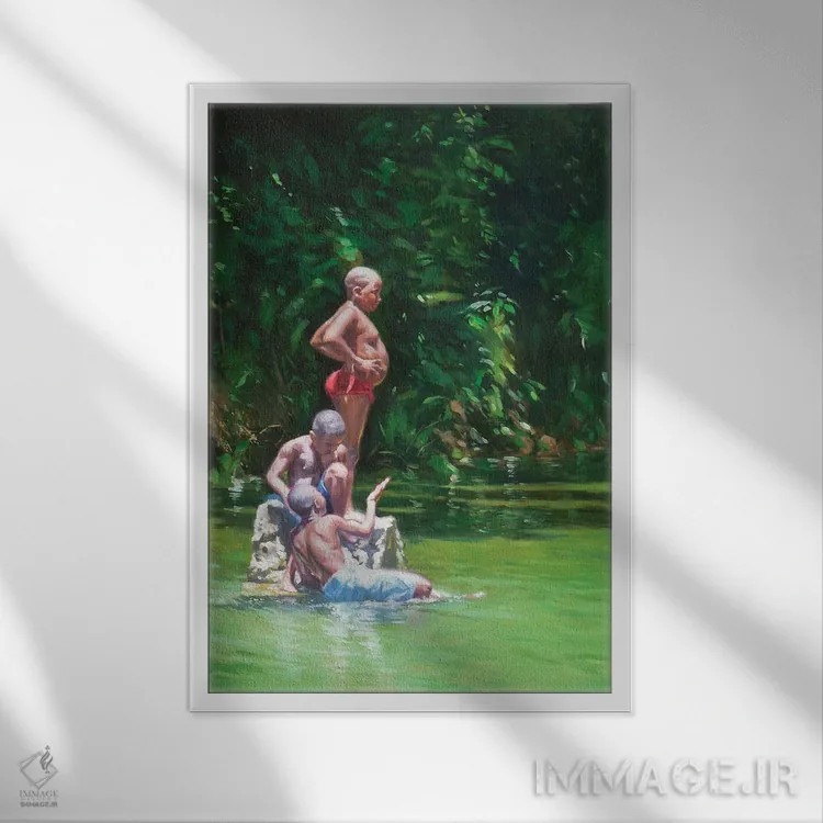 تابلو 2014,شکم، ۲۰۱۴ اثر کالین بوتمن - نمای قابدار سفید