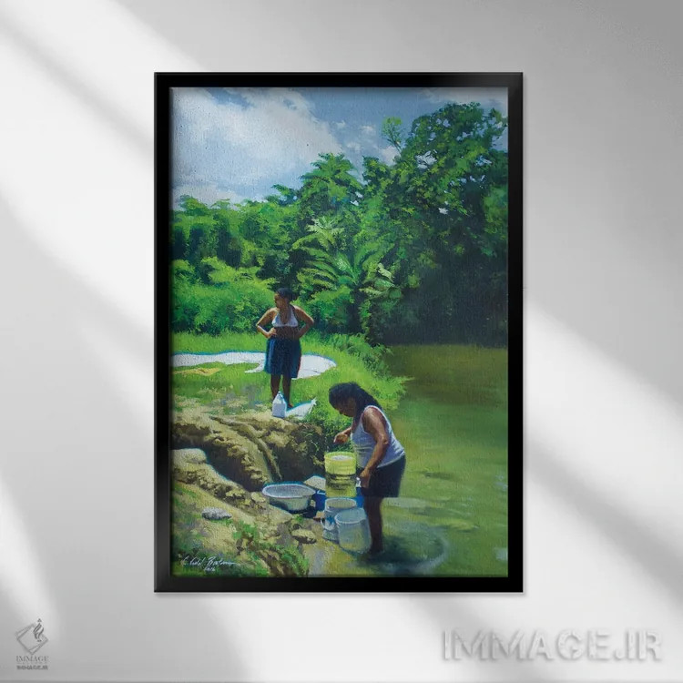 تابلو روز آبی، ۲۰۱۶ اثر کالین بوتمن - نمای قابدار مشکی