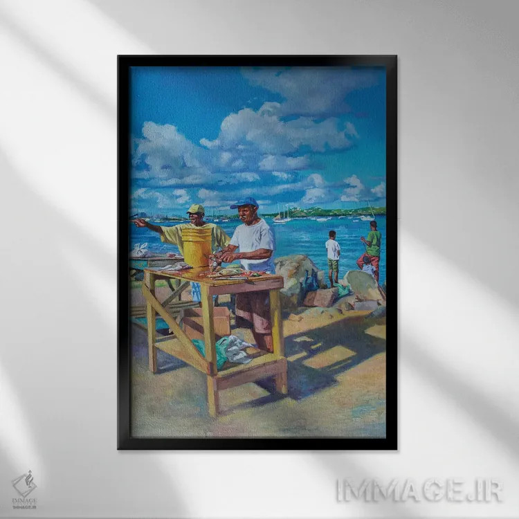 تابلو از پسران تا مردان، ۲۰۱۹ اثر کالین بوتمن - نمای قابدار مشکی