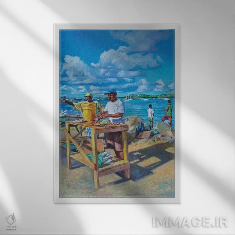 تابلو از پسران تا مردان، ۲۰۱۹ اثر کالین بوتمن - نمای قابدار سفید