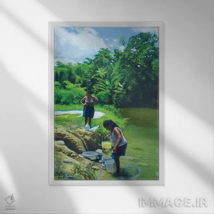 تابلو روز آبی، ۲۰۱۶ اثر کالین بوتمن - نمای قابدار سفید