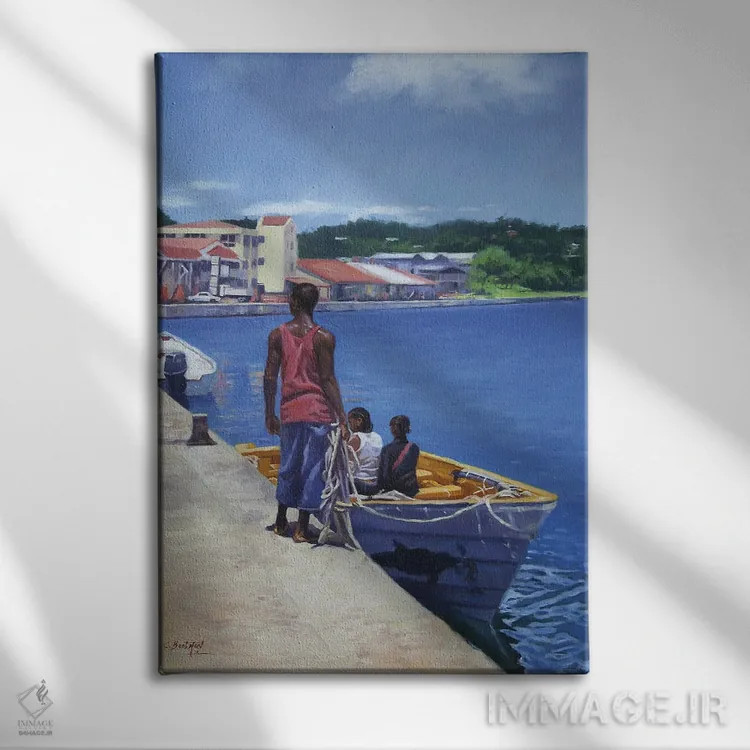 تابلو پیادهسازی (خروج از کشتی)، ۲۰۱۴ اثر کالین بوتمن - نمای روبهرو روی دیوار