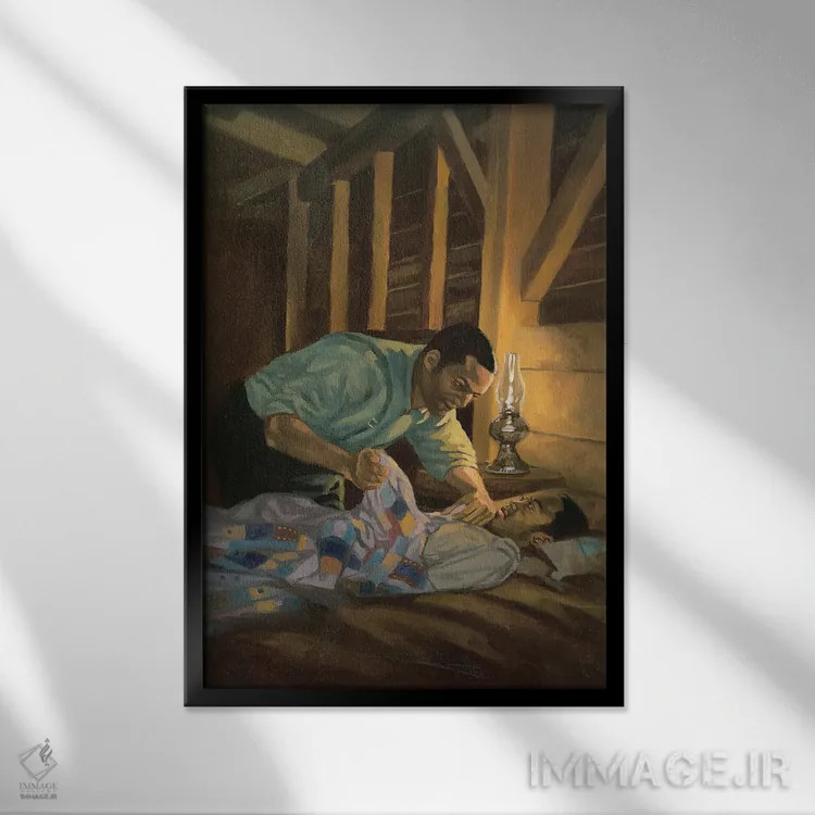 تابلو شببخیرهای رنگارنگ، ۲۰۰۳ اثر کالین بوتمن - نمای قابدار مشکی