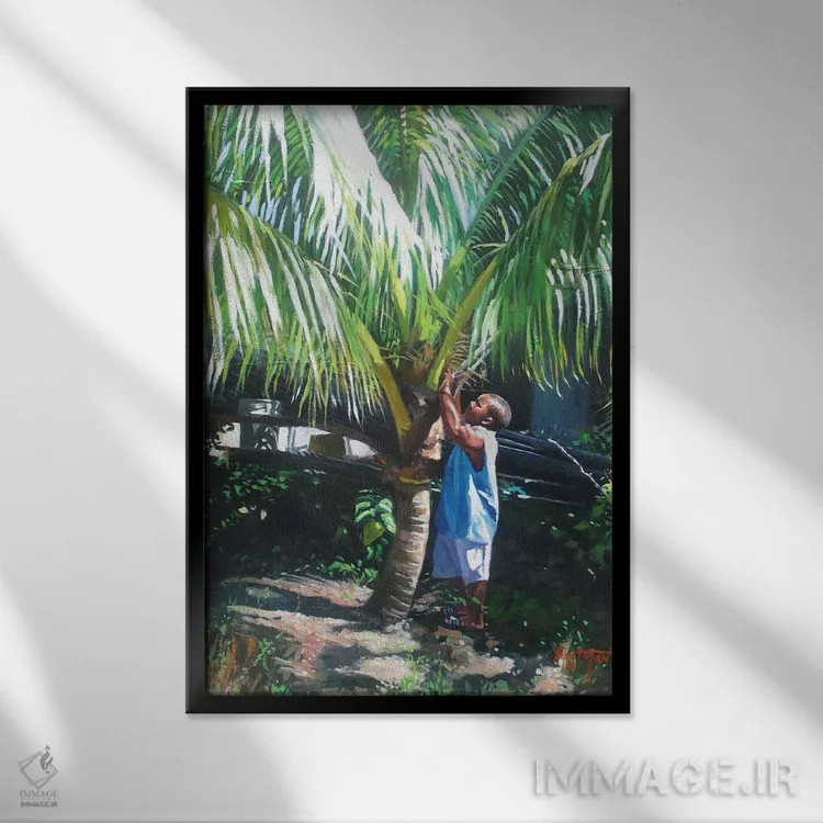تابلو سایهٔ نارگیل، ۲۰۱۴ اثر کالین بوتمن - نمای قابدار مشکی