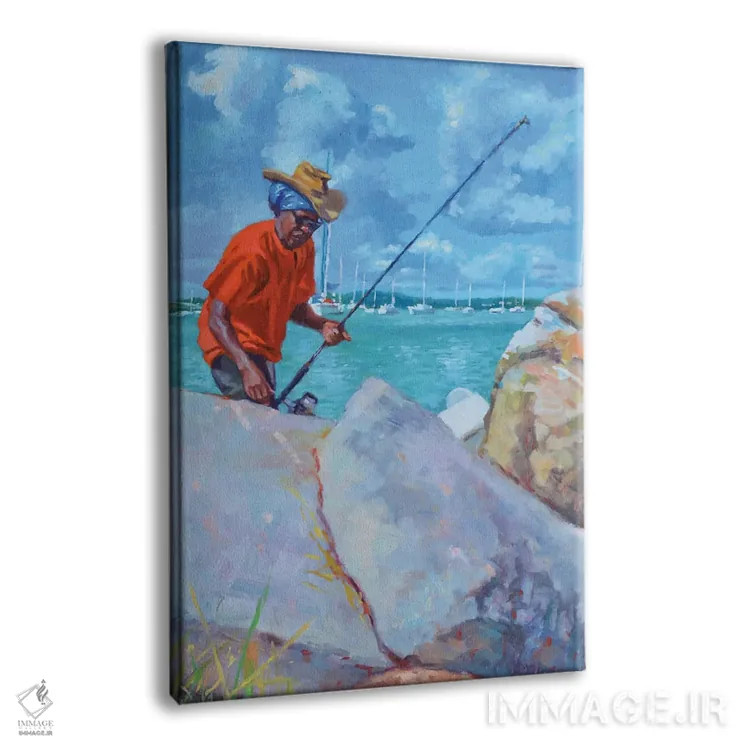 تابلو ماهیگیر با لباس قرمز، ۲۰۱۹ اثر کالین بوتمن - نمای پرسپکتیو محصول