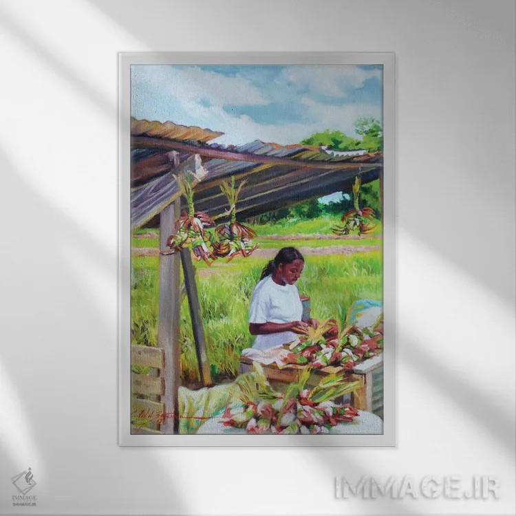 تابلو بانوی خرچنگ، ۲۰۱۸ اثر کالین بوتمن - نمای قابدار سفید