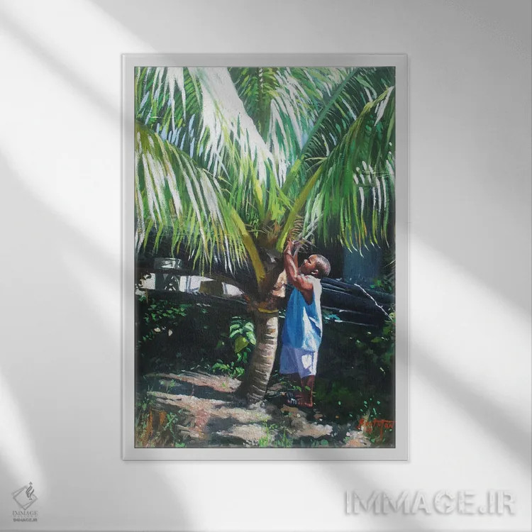 تابلو سایهٔ نارگیل، ۲۰۱۴ اثر کالین بوتمن - نمای قابدار سفید