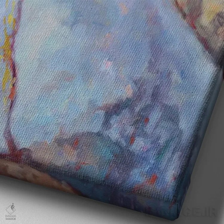 تابلو ماهیگیر با لباس قرمز، ۲۰۱۹ اثر کالین بوتمن - نمای نزدیک بافت بوم