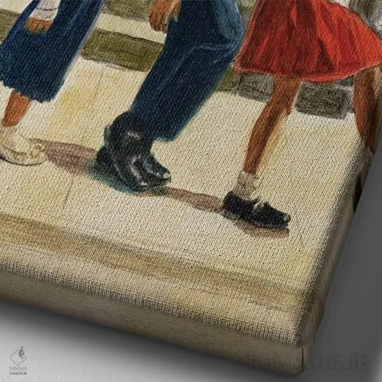 تابلو دنبالم بیا، ۱۹۹۵ اثر کالین بوتمن - نمای نزدیک بافت بوم