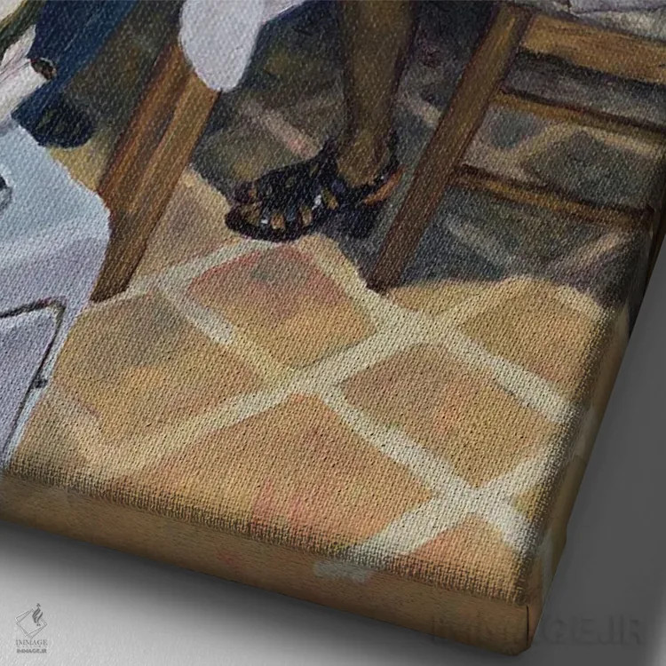 تابلو گفتوگوی پخته و چاشنیدار، ۱۹۹۸ اثر کالین بوتمن - نمای نزدیک بافت بوم