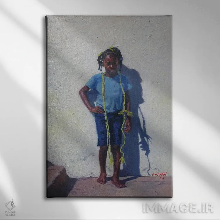 تابلو طناب زرد، ۲۰۱۴ اثر کالین بوتمن - نمای روبهرو روی دیوار