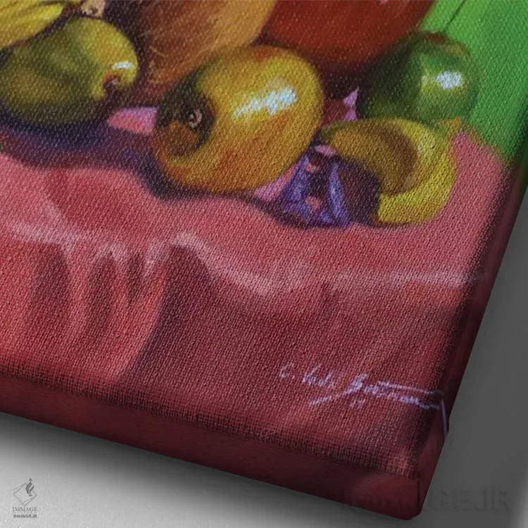 تابلو دستهگل حیاط، ۲۰۱۷ اثر کالین بوتمن - نمای نزدیک بافت بوم