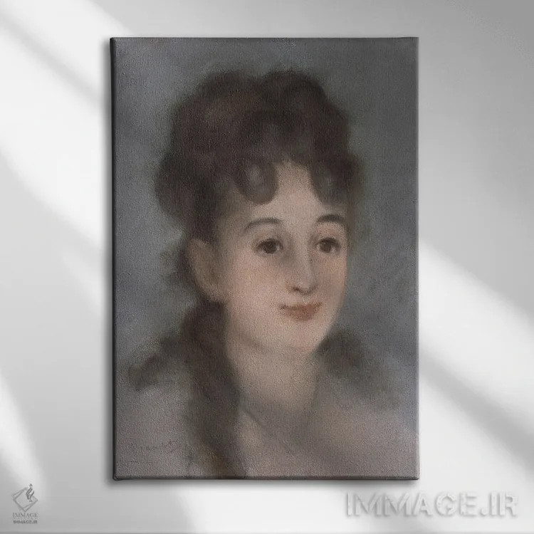 تابلو پرترهٔ اِوا گونزالس، ۱۸۷۹ اثر ادوارد مانه (نقاش معروف فرانسوی) - نمای روبهرو روی دیوار