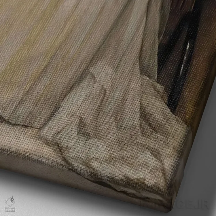 تابلو پس از رقص، ۱۸۸۳ اثر سر جان لاوری (نقاش ایرلندی) - نمای نزدیک بافت بوم
