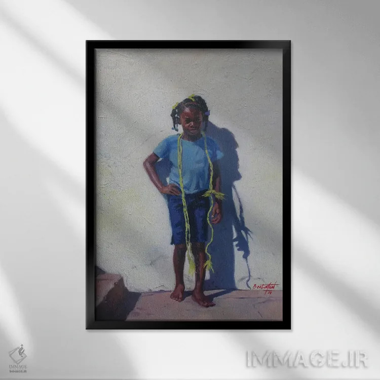 تابلو طناب زرد، ۲۰۱۴ اثر کالین بوتمن - نمای قابدار مشکی