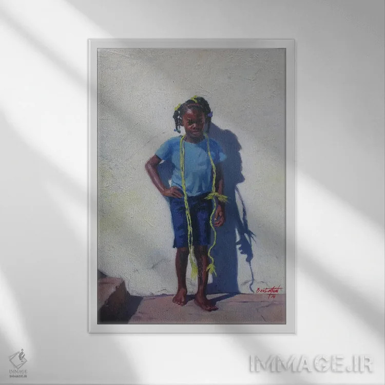 تابلو طناب زرد، ۲۰۱۴ اثر کالین بوتمن - نمای قابدار سفید