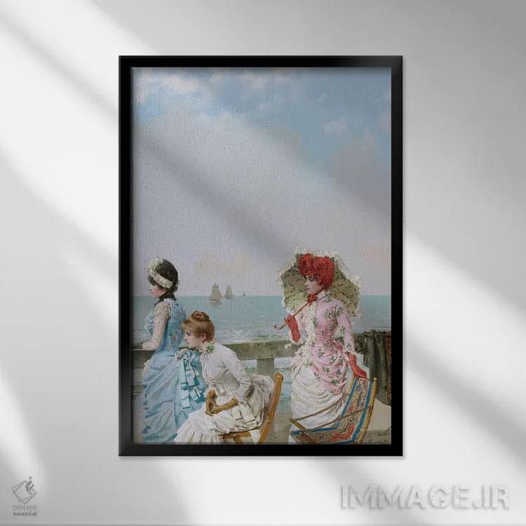 تابلو ظهر در دریا، ۱۸۸۴ اثر ویتو ریـو ماتئو کورکوس (نقاش ایتالیایی) - نمای قابدار مشکی