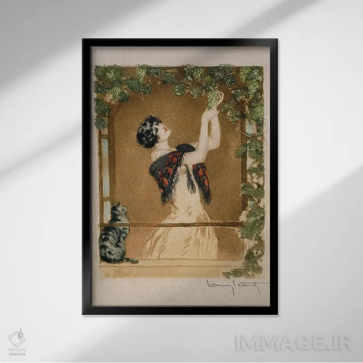 تابلو پاییز اثر لوئیس ایکارت - نمای قابدار مشکی