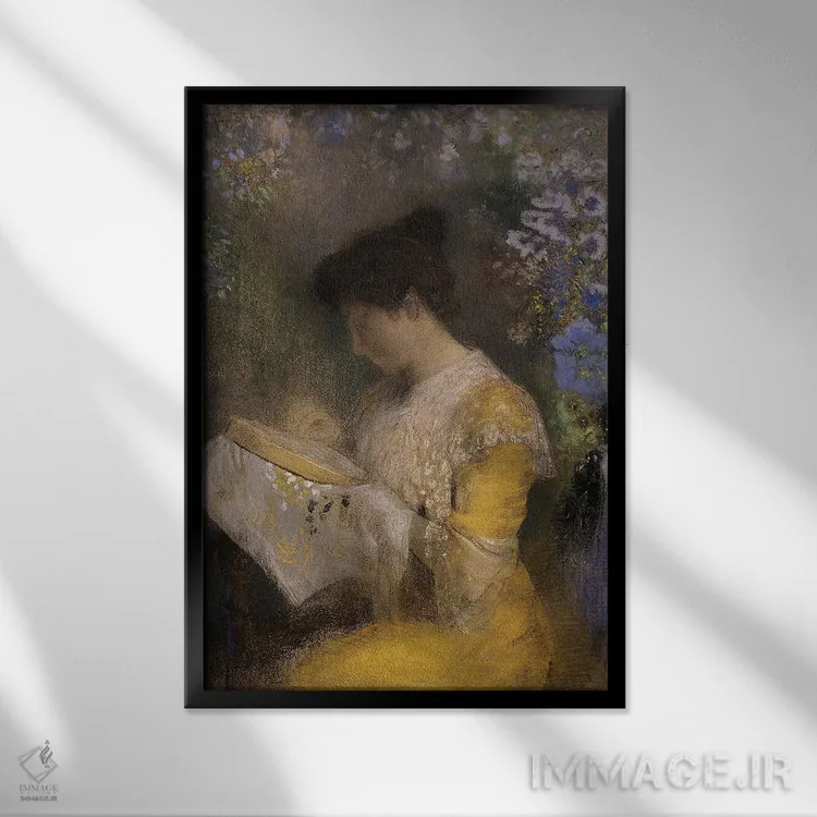 تابلو مدام آرتور فونتن، ۱۹۰۱ اثر اودیلو ردون - نمای قابدار مشکی