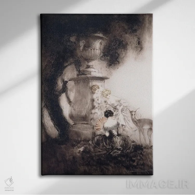 تابلو چهار گوزن، ۱۹۲۹ اثر لوئیس ایکارت - نمای روبهرو روی دیوار