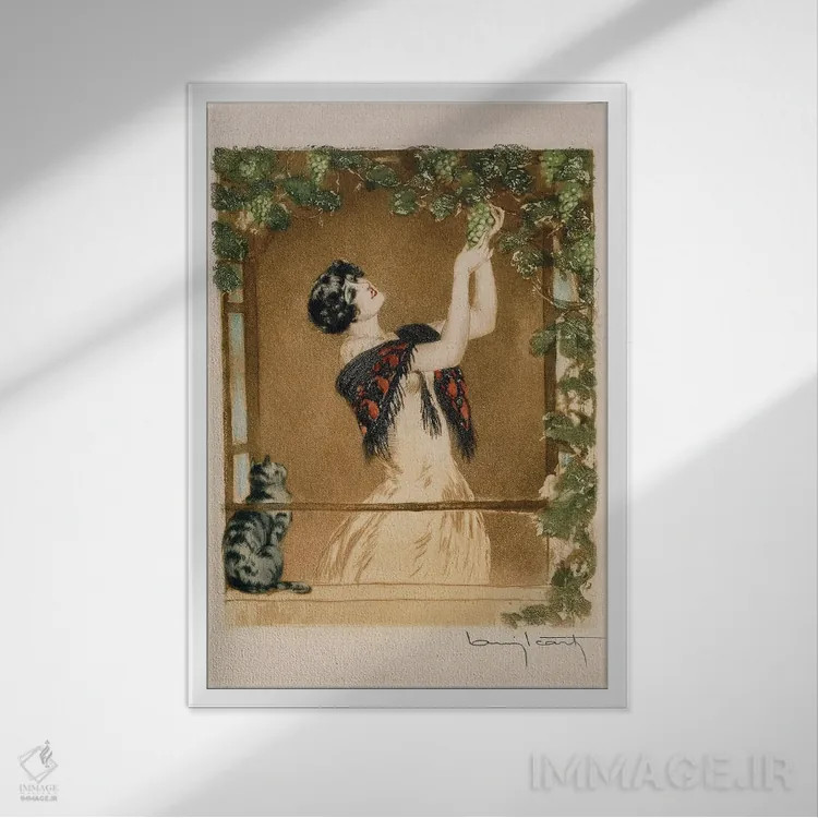 تابلو پاییز اثر لوئیس ایکارت - نمای قابدار سفید