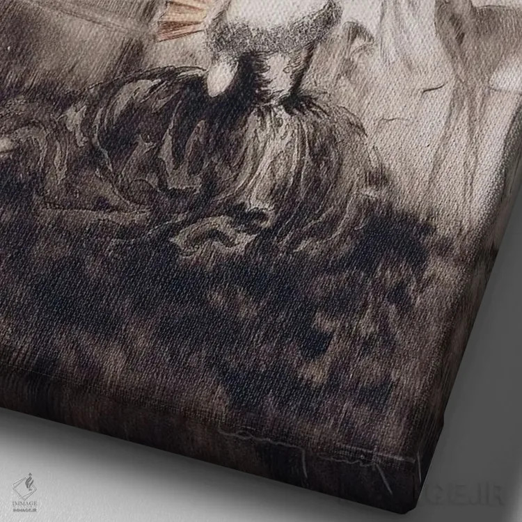 تابلو چهار گوزن، ۱۹۲۹ اثر لوئیس ایکارت - نمای نزدیک بافت بوم