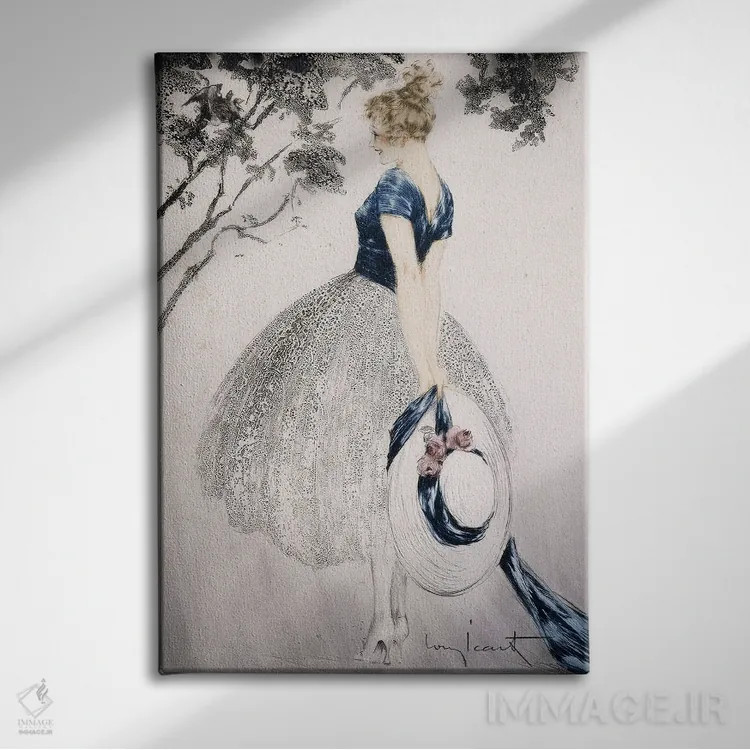 تابلو در آشیانه، حدود ۱۹۲۲ اثر لوئیس ایکارت - نمای روبهرو روی دیوار