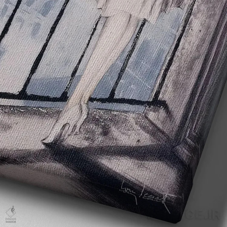 تابلو مونمارتر، ۱۹۲۸ اثر لوئیس ایکارت - نمای نزدیک بافت بوم