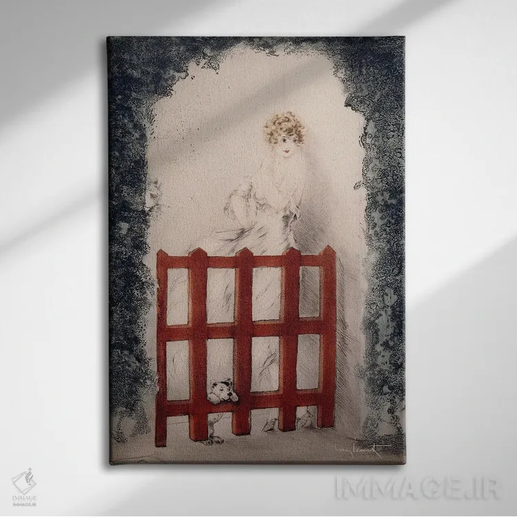 تابلو دروازه قرمز اثر لوئیس ایکارت - نمای روبهرو روی دیوار