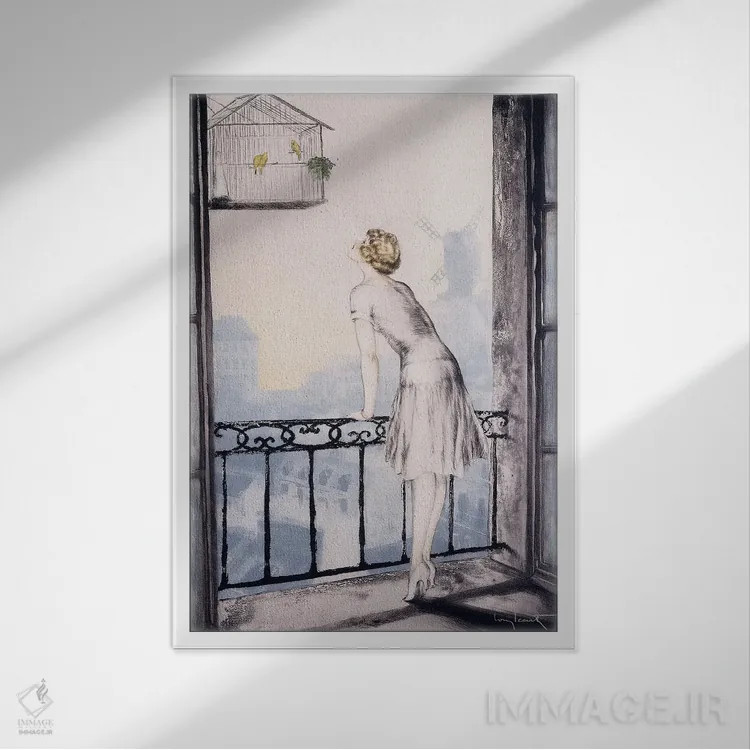 تابلو مونمارتر، ۱۹۲۸ اثر لوئیس ایکارت - نمای قابدار سفید