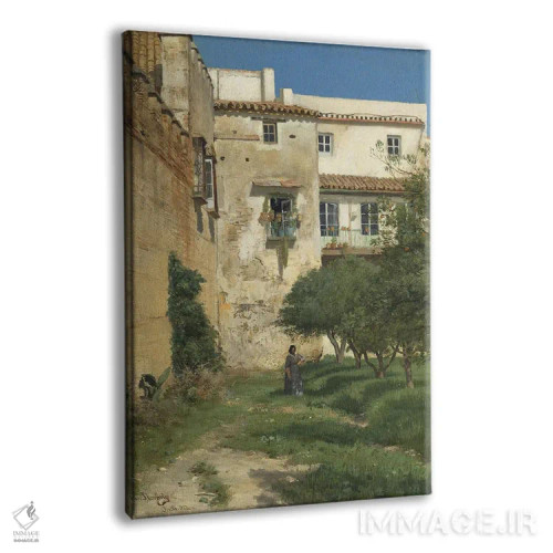 تابلو از سویل، اسپانیا، ۱۸۸۲ اثر کریستین اریکسن اسکریدسویک (نقاش نروژی) - نمای پرسپکتیو محصول