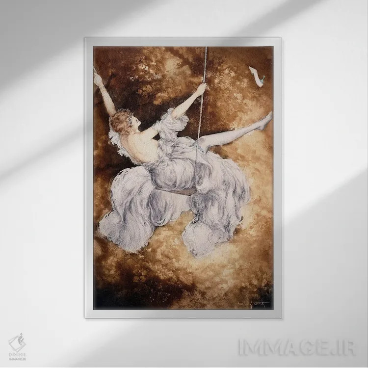 تابلو تاب اثر لوئیس ایکارت - نمای قابدار سفید