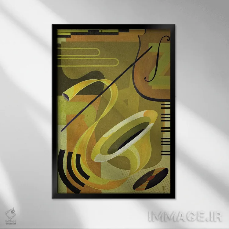 تابلو جاز، ۲۰۰۴ اثر کارولین هوبارد-فورد - نمای قابدار مشکی