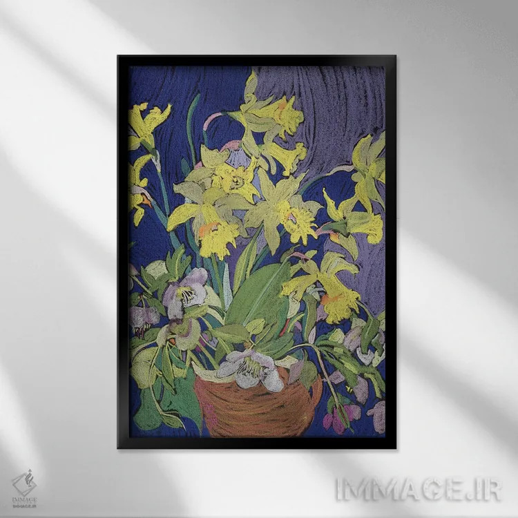 تابلو نانسیس با پارچ اثر فرانسیس ترینر - نمای قابدار مشکی