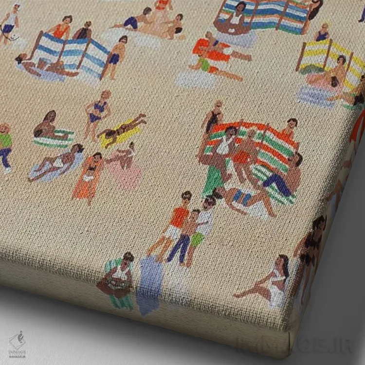 تابلو ساحل اثر جودی جوئل - نمای نزدیک بافت بوم