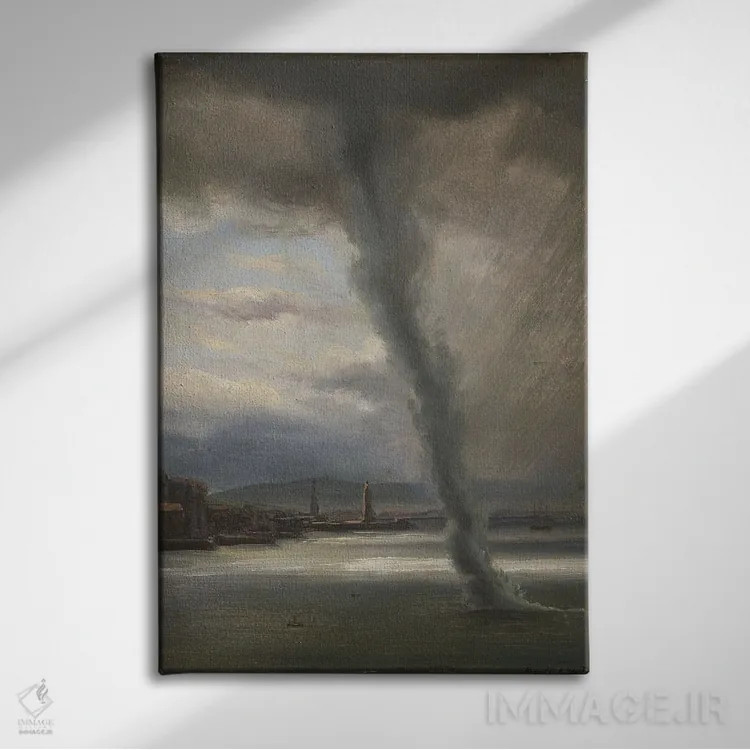 تابلو آبباد در خلیج ناپل، ۱۸۳۳ اثر توماس فرنلی - نمای روبهرو روی دیوار