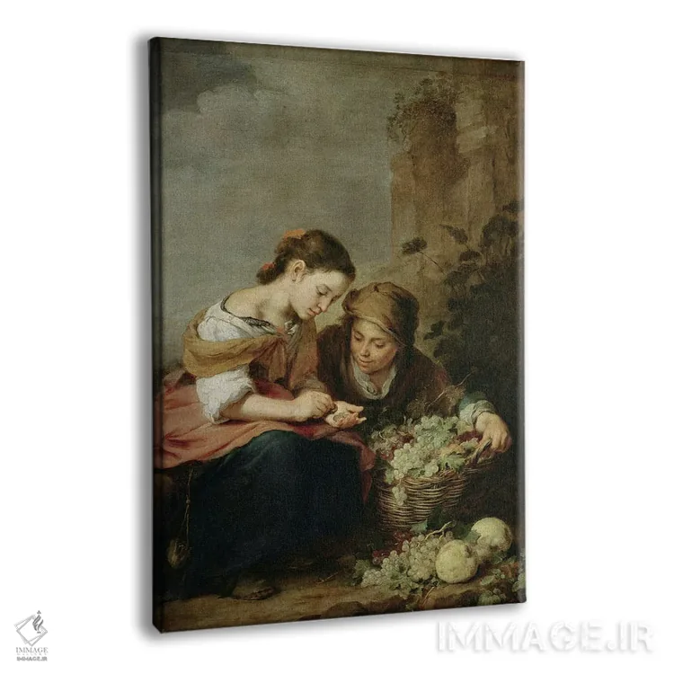 تابلو فروشندهٔ کوچک میوه اثر بارتولومه استبان موریو (نقاش اسپانیایی) - نمای پرسپکتیو محصول