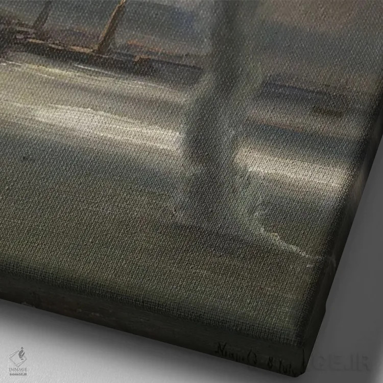 تابلو آبباد در خلیج ناپل، ۱۸۳۳ اثر توماس فرنلی - نمای نزدیک بافت بوم