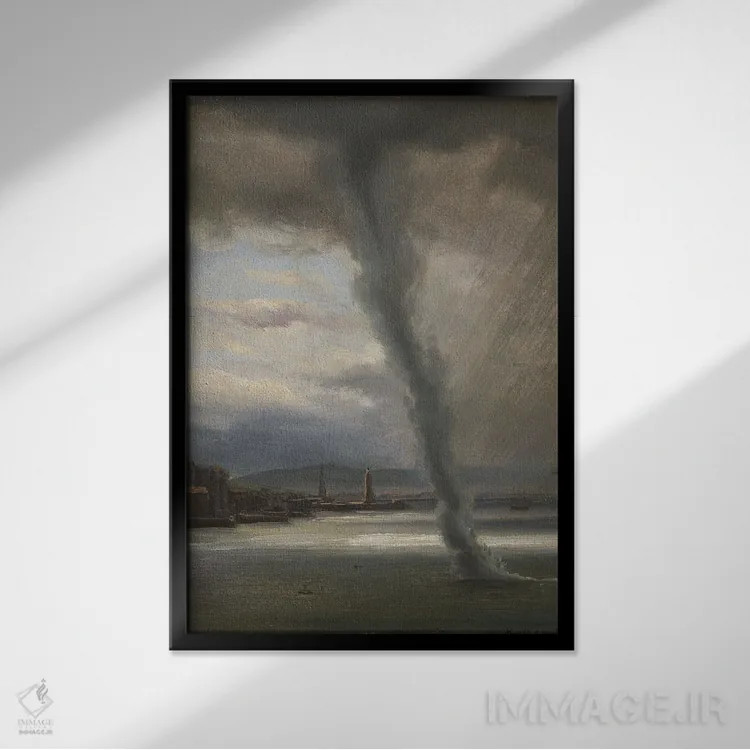 تابلو آبباد در خلیج ناپل، ۱۸۳۳ اثر توماس فرنلی - نمای قابدار مشکی