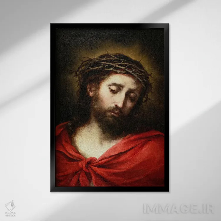 تابلو اینک انسان یا مسیح رنجدیده (اثر معنویتی) اثر بارتولومه استبان موریو (نقاش اسپانیایی) - نمای قابدار مشکی