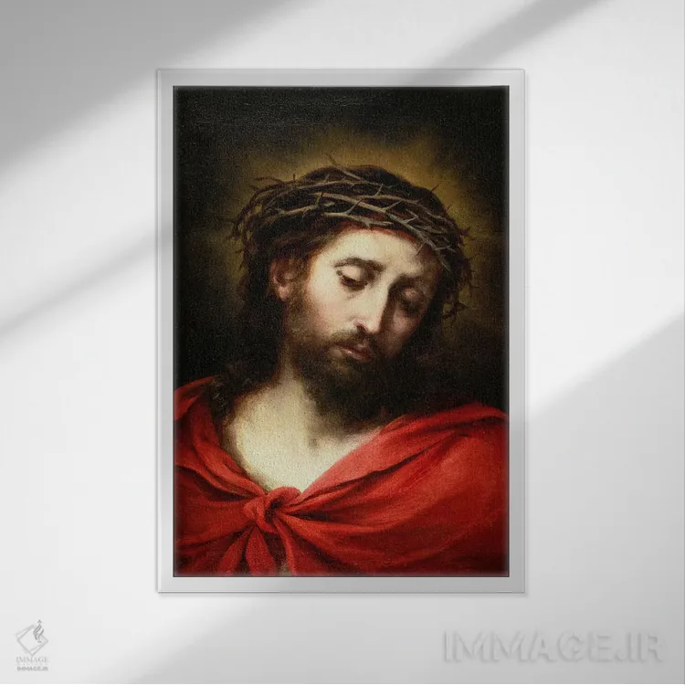 تابلو اینک انسان یا مسیح رنجدیده (اثر معنویتی) اثر بارتولومه استبان موریو (نقاش اسپانیایی) - نمای قابدار سفید