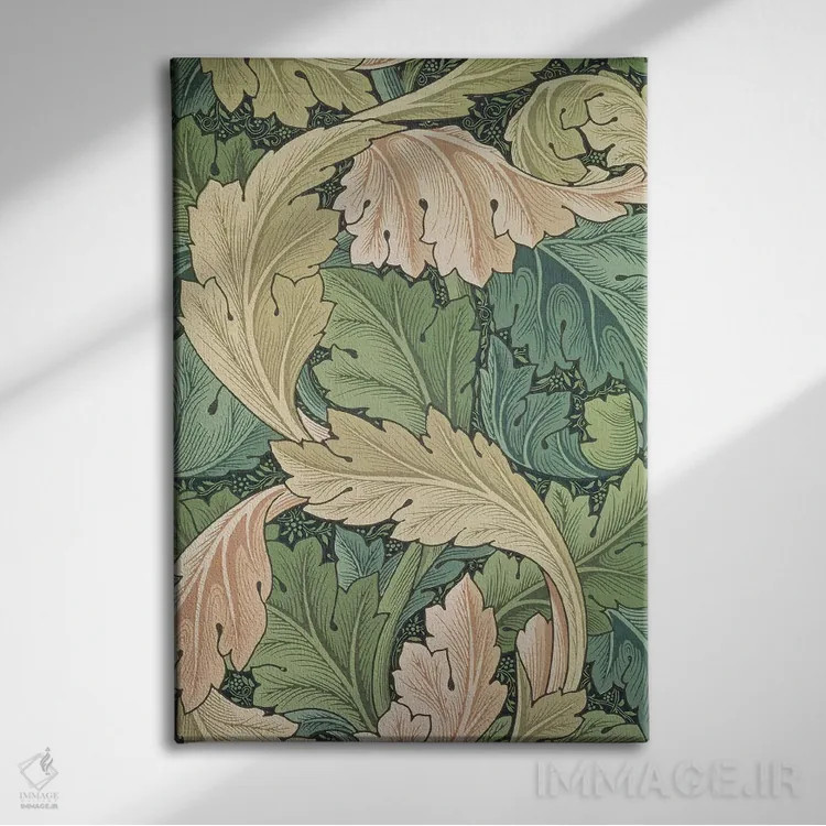 تابلو کاغذدیواری آکانتوس، ۱۸۷۵ اثر ویلیام موریس (طراح و هنرمند بریتانیایی) - نمای روبهرو روی دیوار
